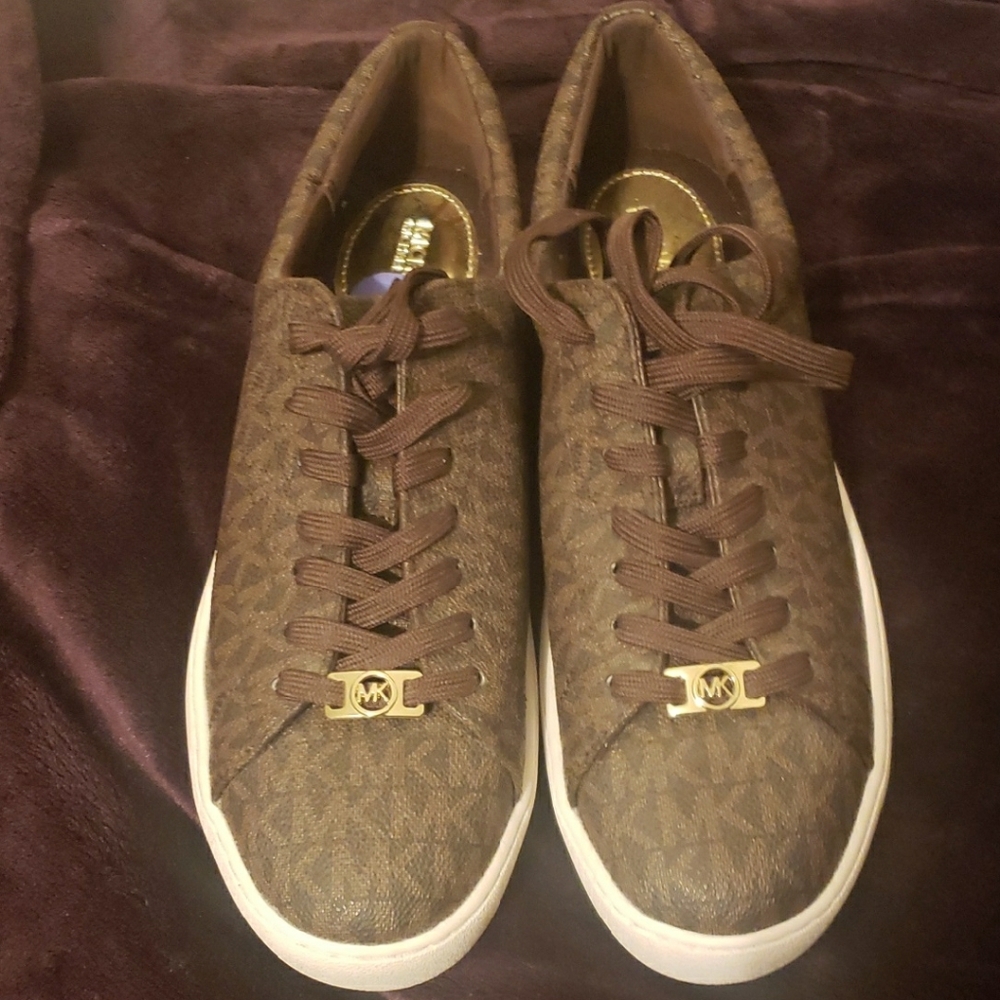 Michael Kors Chocolate Monogram Sneakers Brand NEW Never Used